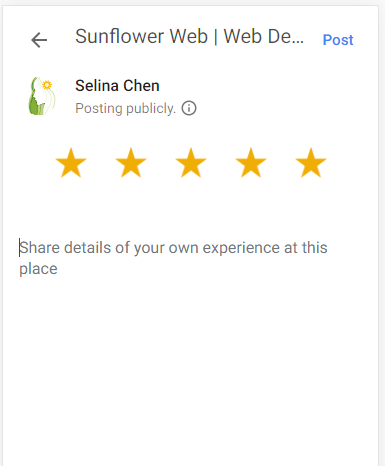 How to leave a google review from mobile - step 4