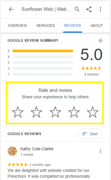 How to leave a google review from mobile - step 3