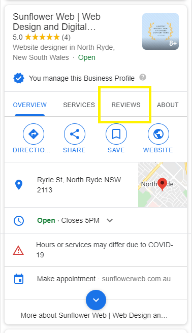 How to leave a google review from mobile - step 2